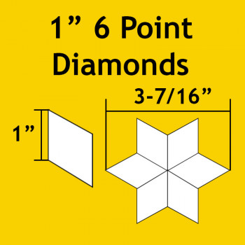 1 inch 6 Point Diamond Paper Pieces 60 Degree 75 Pieces - 6DIA100
