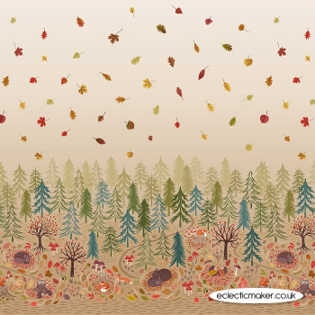 A Winter Nap Double Border Fabric Print - Lewis and Irene Fabrics