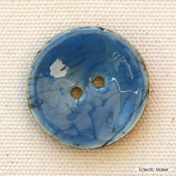 Glazed Coconut Buttons - Blue Size 64 - 40mm