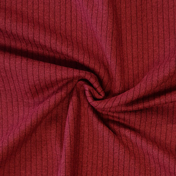 Brushed Knit Striped Fabric in Burgundy
