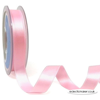 Double Faced Satin Ribbon in Baby Pink - 15mm