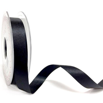 Double Faced Satin Ribbon in Black - 15mm