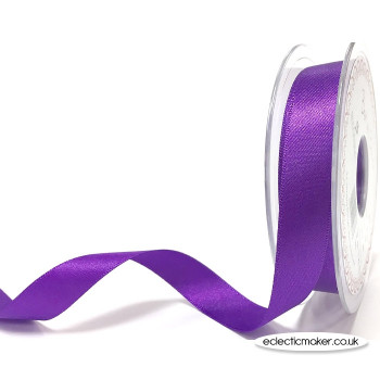 Double Faced Satin Ribbon in Purple - 15mm