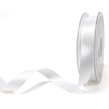 Double Faced Satin Ribbon in White - 15mm