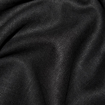 Ramie Cotton Blend Linen Weave Fabric in Black