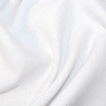 Ramie Cotton Blend Linen Weave Fabric in Ivory