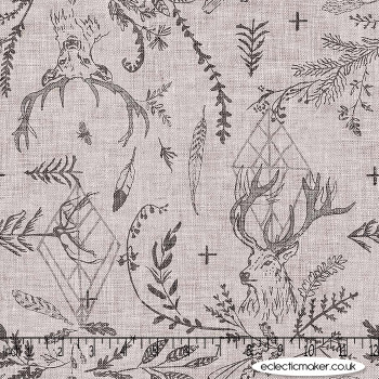 FIGO Fabrics - Forest Fable - Deer in Taupe