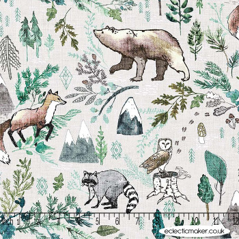 FIGO Fabrics - Forest Fable - Wilderness on Ivory