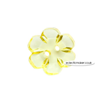 Flower Buttons Clear - Yellow - 15mm