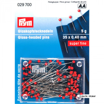 Prym Glass-Headed Pins - Super Fine Applique