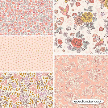 Hannah's Flowers Fabric Bundle in Cream Lewis and Irene Fabrics