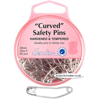 Hemline Curved Safety Pins Size 2 (38mm)