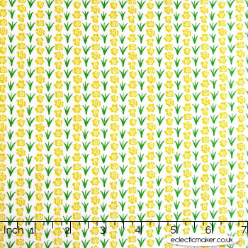 Kingfisher Fabrics - The Kids are Alright - Flower Row in Yellow
