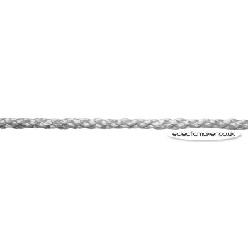 Lacing Cord Woven in Silver Grey - 4mm