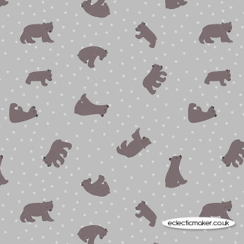 Lewis and Irene Jersey Knit Fabric - Starry Bear