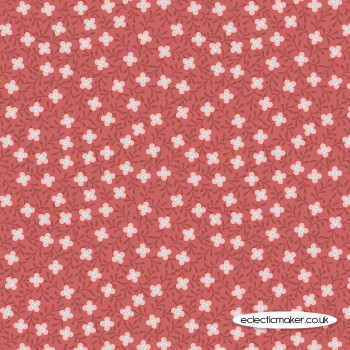 Lewis and Irene Fabric - Michaelmas - Red Mono Floral