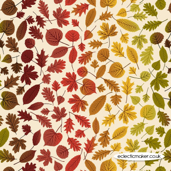 Lewis and Irene Fabrics - A Winter Nap - Rainbow Leaves on Cream