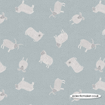Lewis and Irene Fabrics - Country Life Reloved - Sheep on Grey