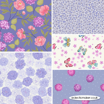 Lewis and Irene - Love Blooms - Fabric Bundle in Floral Blue