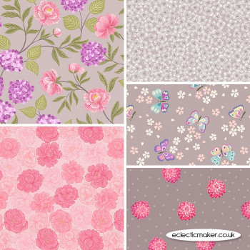 Lewis and Irene - Love Blooms - Fabric Bundle in Natural
