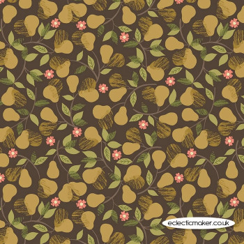 Lewis and Irene Fabrics - The Orchard - Pears on Dark