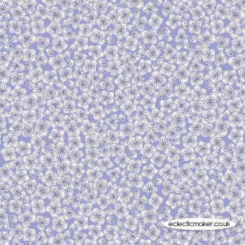 Lewis and Irene Fabrics - Love Blooms - Petals on Forget-Me-Not Blue