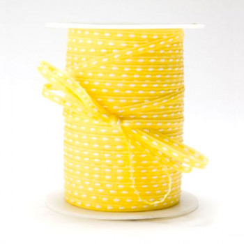 Centre Stitched Ribbon Yellow - 3.5mm