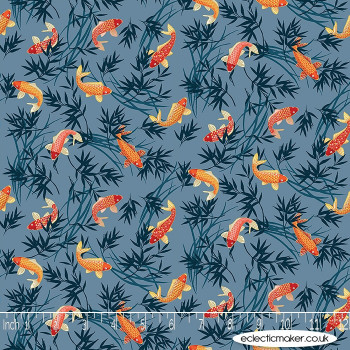 Makower Fabrics - Michiko - Koi in Blue
