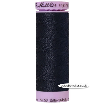 Mettler Cotton Thread - Silk-Finish 50 - Darkest Blue 0821