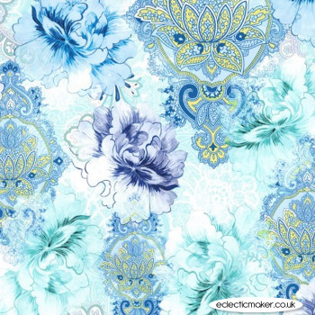 Michael Miller - Flower Burst - Flower Burst in Blue