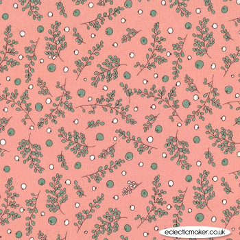 Michael Miller Fabric - Forest Gifts - Berries & Foliage in Rosewood