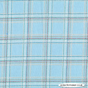 Michael Miller Fabric - Forest Gifts - Spotted Tartan in Wedgewood