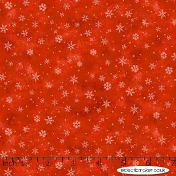 Michael Miller Fabrics - Grandmas Christmas Wish - Snowflake Kisses in Red