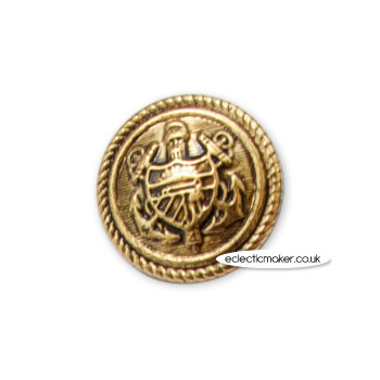 Metal Military Button in Brass - 20mm
