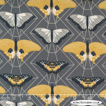 Moda Fabrics - Through the Woods - Butterfly Prisms in Charcoal