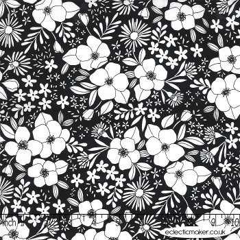 Moda Fabrics - Illustrations - Wild Florals on Ink