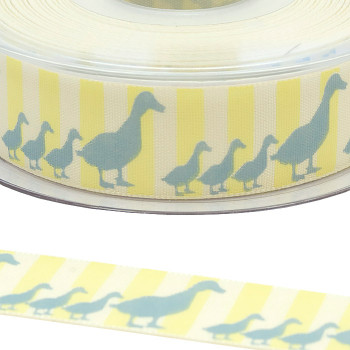 Natural Charms Ribbon Mummy Duck in Blue - 25mm