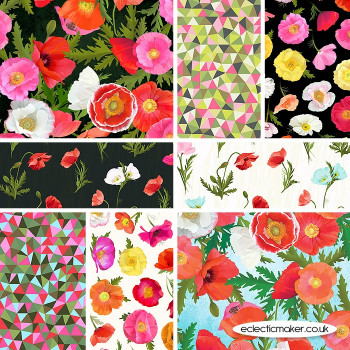 Clothworks Fabric - Positively Poppies - Fabric Bundle