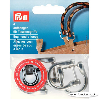 Prym Bag Handle Loops - Silver Coloured