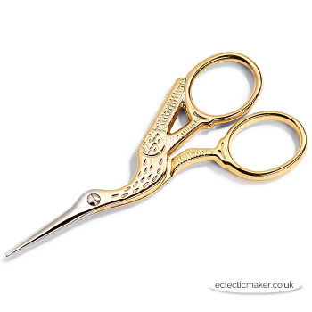 Prym Embroidery Scissors Stork - Gold Plated 4"