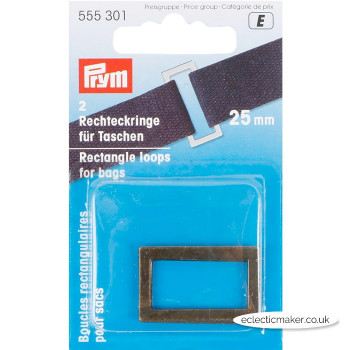 Prym Rectangle Bag Loops in Antique Brass - 25mm