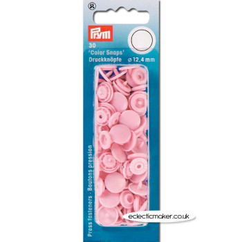 Prym Snap Fasteners / Press Studs Pale Pink (Non-Sew) - 12.4mm