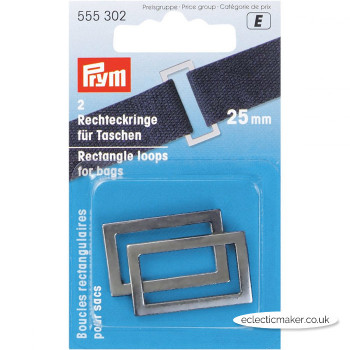 Prym Rectangle Bag Loops in Antique Silver 25mm - Prym 555302