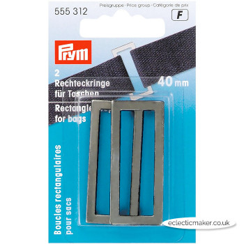 Prym Rectangle Bag Loops in Antique Silver - 40mm 