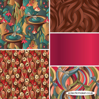 Lewis and Irene - Reflections - Fabric Bundle in Red