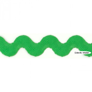 Ric Rac Ribbon in Green - 22mm