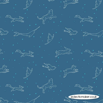 Riley Blake Fabrics - Dream World - Constellations in Blue Glow in the Dark