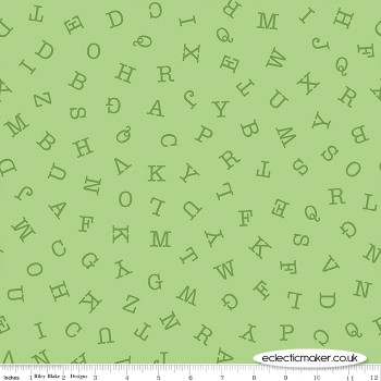 Riley Blake Fabrics - Hungry Animal Alphabet - ABC Toss on Celery