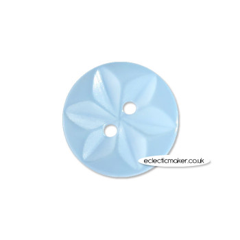 Round Star Button in Baby Blue - 16mm