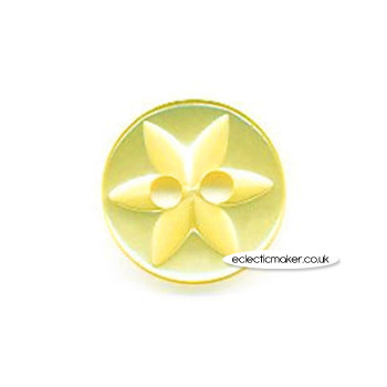 Round Star Button in Lemon - 16mm